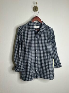 NWT Trovata 100% Cotton India Navy Flannel Button Down Collared Shirt Jacket